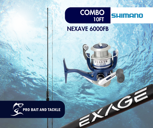 20999NEXEX100 SHIMANO NEXAVE 6000FB REEL & EXAGE SURF 10FT ROD COMBO